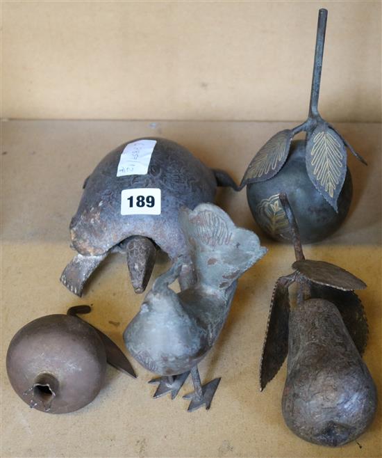 5 x Persian toleware items
